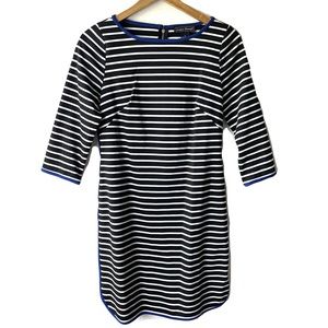 Jessica Howard Dress Black and White stripe size 6